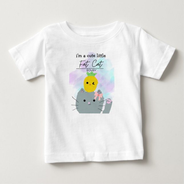 Kattskjorta för söt tjock för spädbarn t shirt (Framsida)
