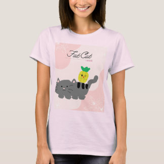 Kattskjorta för Tjock ROSA vår T Shirt