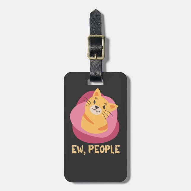 Kattskjorta, svart katt, kattälskare T-shirt, roli Bagagebricka (Vertikal Framsida)