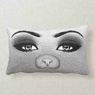 Kattsnouten maskerar svart för Makeupsilvergrått Lumbarkudde