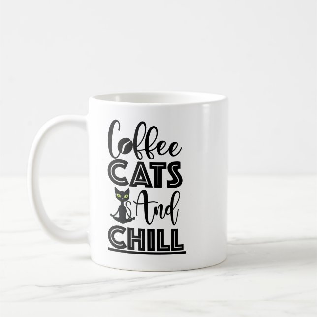 Kattsoffert: Katt, kaffe och kyla Kaffemugg (Vänster)