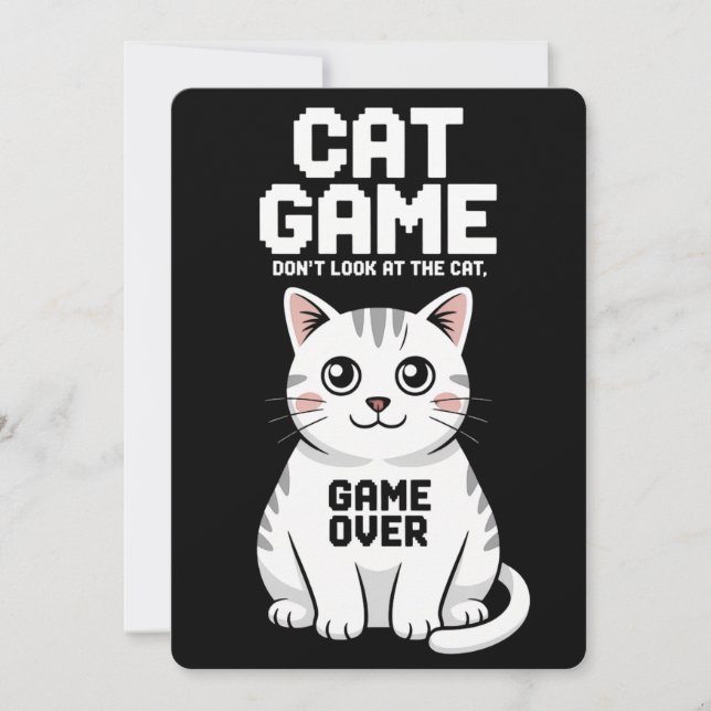Kattspel titta inte på katten för mycket. inbjudningar (Framsida)