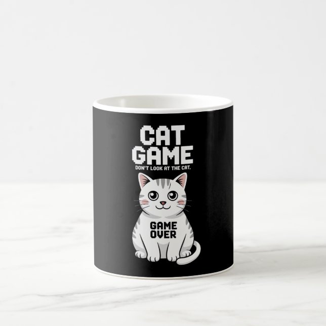 Kattspel Titta Inte På Katten Över Roligt Kaffemugg (Center)