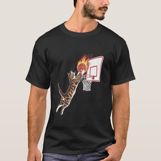 Kattspelare Rolig Basketspelare T Shirt (Framsida)