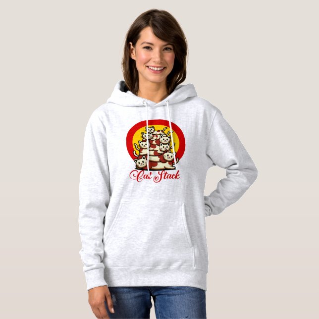 Kattstack – söta staplade kattungar t shirt (Hel framsida)
