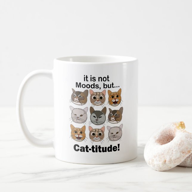 Kattstämning Katt Humör Kattälskare Kaffemugg (Med munk)