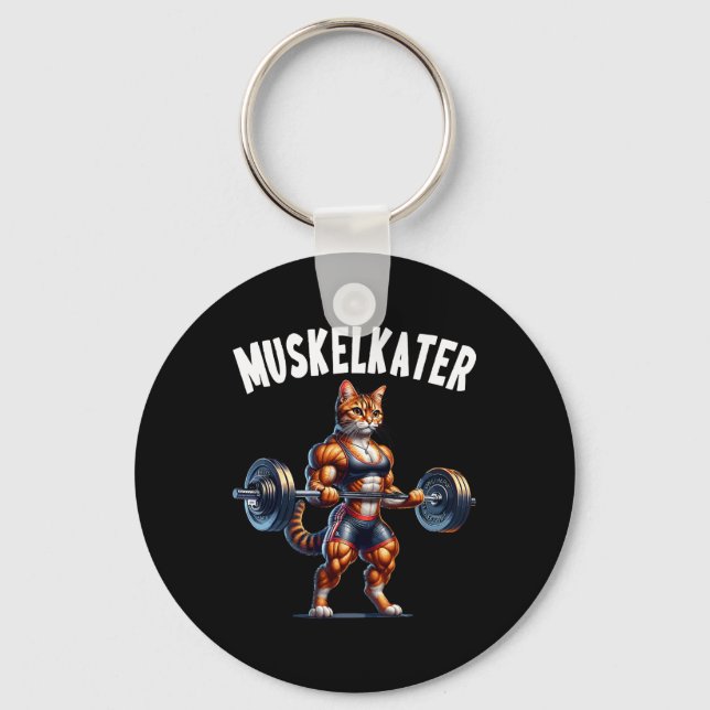 Kattstångdesign för kroppsbyggare Bodybuilding  Nyckelring (Framsida)