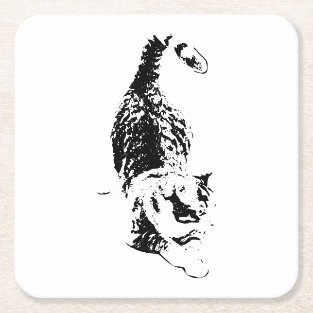 Kattsteg genom fallskuggor underlägg papper kvadrat (Framsidan)