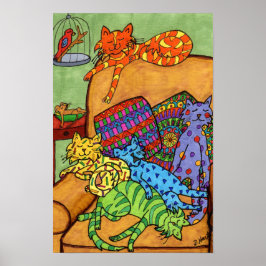 Kattstensordförande för Cats-Teckning, i färglös f Poster