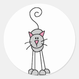 Kattstick figurklistermärke runt klistermärke