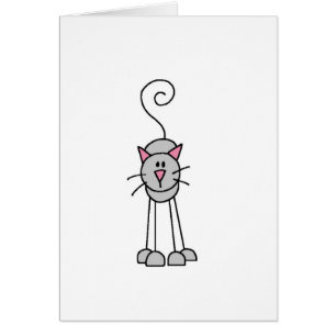 Kattstick figurkort hälsningskort