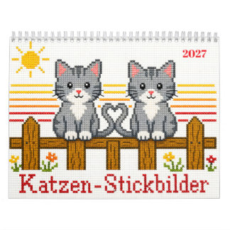 Kattstickbilder kalender 2027
