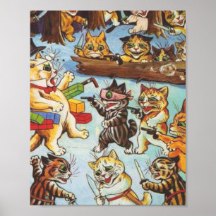 Kattstreck från Louis Wain Poster