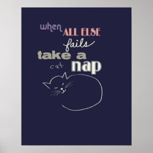 kattstreck med humoriserat citat för kattälskare poster