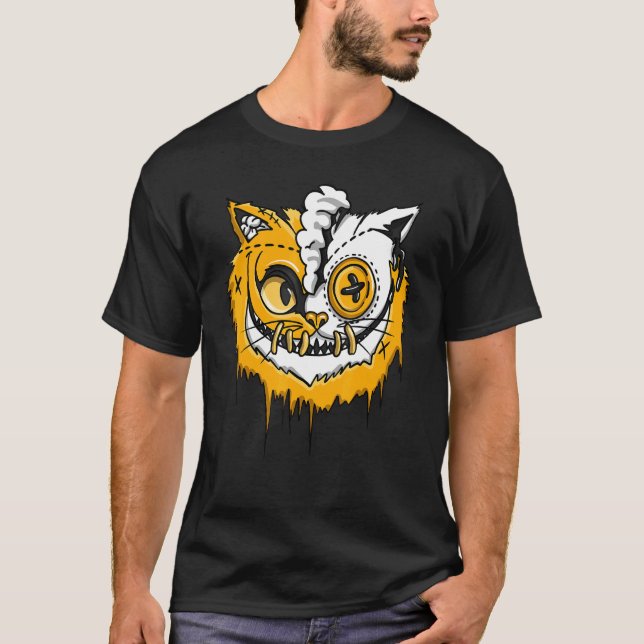 Kattstrid OG Gul Tå 1s Matchande T Shirt (Framsida)