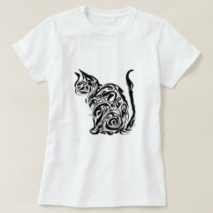 Katttatuering stil t shirt