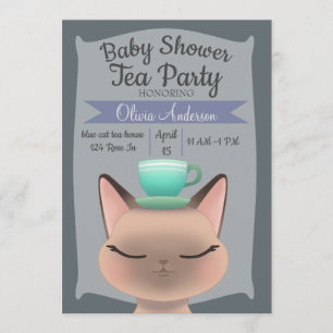 KattTeaparty Inbjudningar