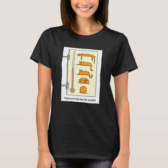 Katttermometer för Roligt och t - Shirt (Framsida)