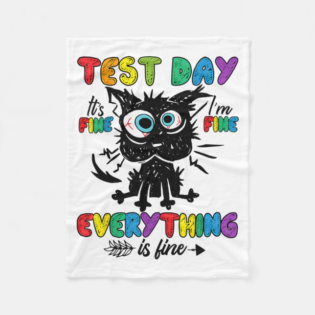 Katttestdag Det är Bra om Im-Bra allt är Bra Fleecefilt (Framsidan)