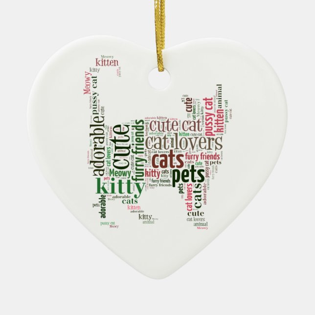 Katttextdesign Julgransprydnad Keramik (Framsidan)