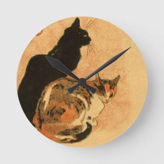 KattTheophile Steinlen för vintage antika djur Rund Klocka