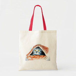 Katttotot hänger lös, shopping bag, en blyg tygkasse