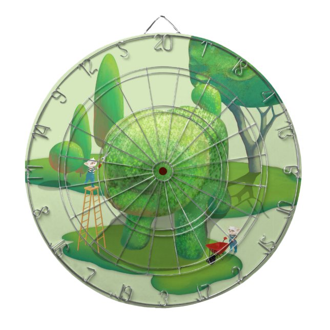 Kattträdgårdsmästare och Grönt Djur Bush Darttavla (Framsidan)