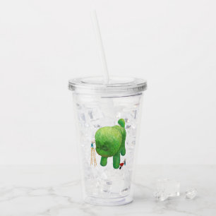 Kattträdgårdsmästare och Grönt Djur Bush Take Away Mugg
