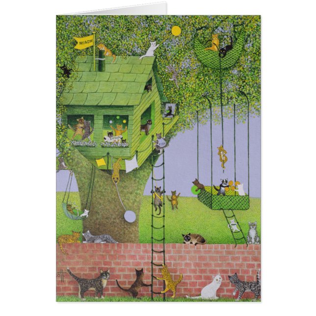 Kattträdhus Hälsningskort (Framsidan)