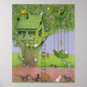 Kattträdhus Poster