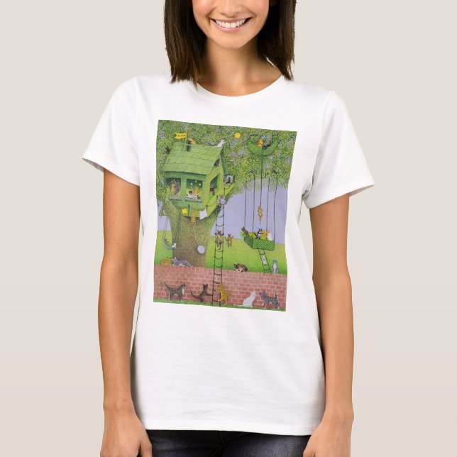 Kattträdhus Tee Shirt (Framsida)