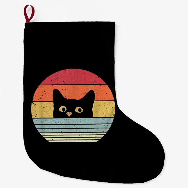 Katttröja. Retro stil Stor Julstrumpa (Framsidan)