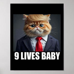 Katttrump 9 Lives Ba2-slump-minne Poster