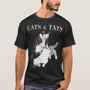 Kattttatuering med älskare T-skjortor och T Shirt