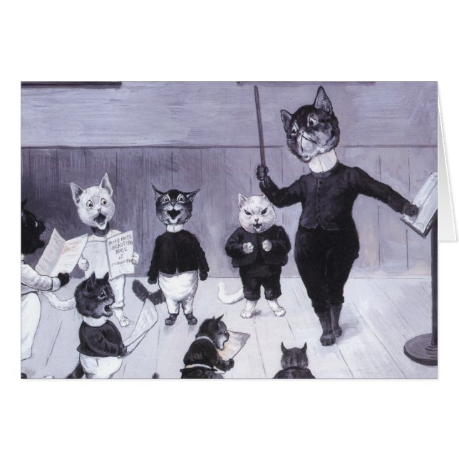 Kattungar lärer att sjunga hälsningskort (Framsidan Horizontal)