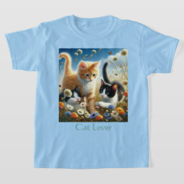 Kattungar leker i trädgården kattälskare t shirt