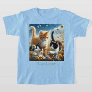 Kattungar leker i trädgården kattälskare t shirt
