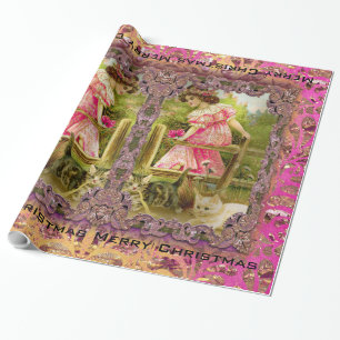 Kattungar och rosett bandVictorian Presentpapper