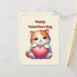 Kattungar på Cute Glad Valentine Day Helg Vykort