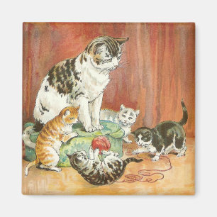 Kattungar på lek magnet