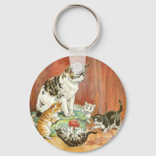 Kattungar på lek nyckelring
