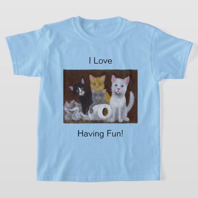 Kattungar som har kul T-shirt (Laydown)