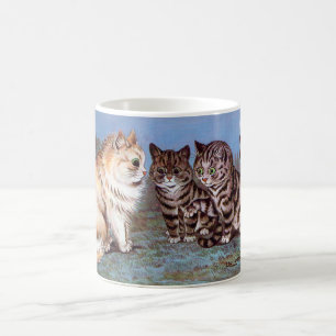 Kattungar som möter i månsken, Louis Wain Kaffemugg