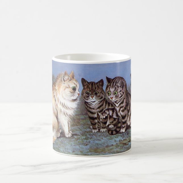 Kattungar som möter i månsken, Louis Wain Kaffemugg (Center)