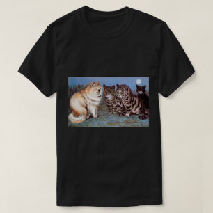Kattungar som möter i månsken, Louis Wain Tee