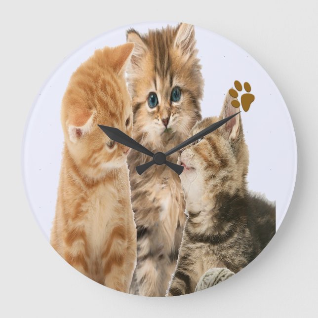 kattungar tar tid på stor klocka (Framsida)