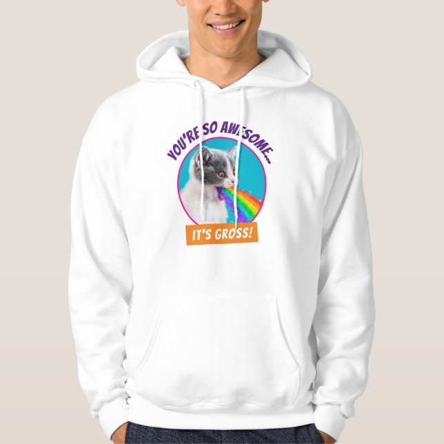 Kattungar upp regnbåge hoodie (Framsida)