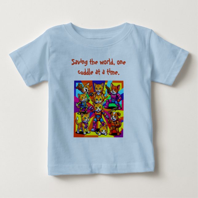 kattungar - Valpar Rolig Bomull T Shirt (Framsida)
