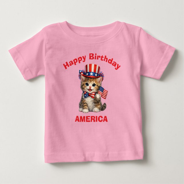 Kattunge (1b) Patriotisk Barn T-Shirt (Framsida)