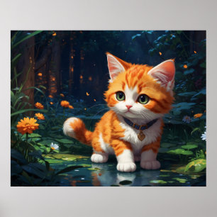 *~* Kattunge 5:4 Kattdjuret Kitten Orange Tabby Poster